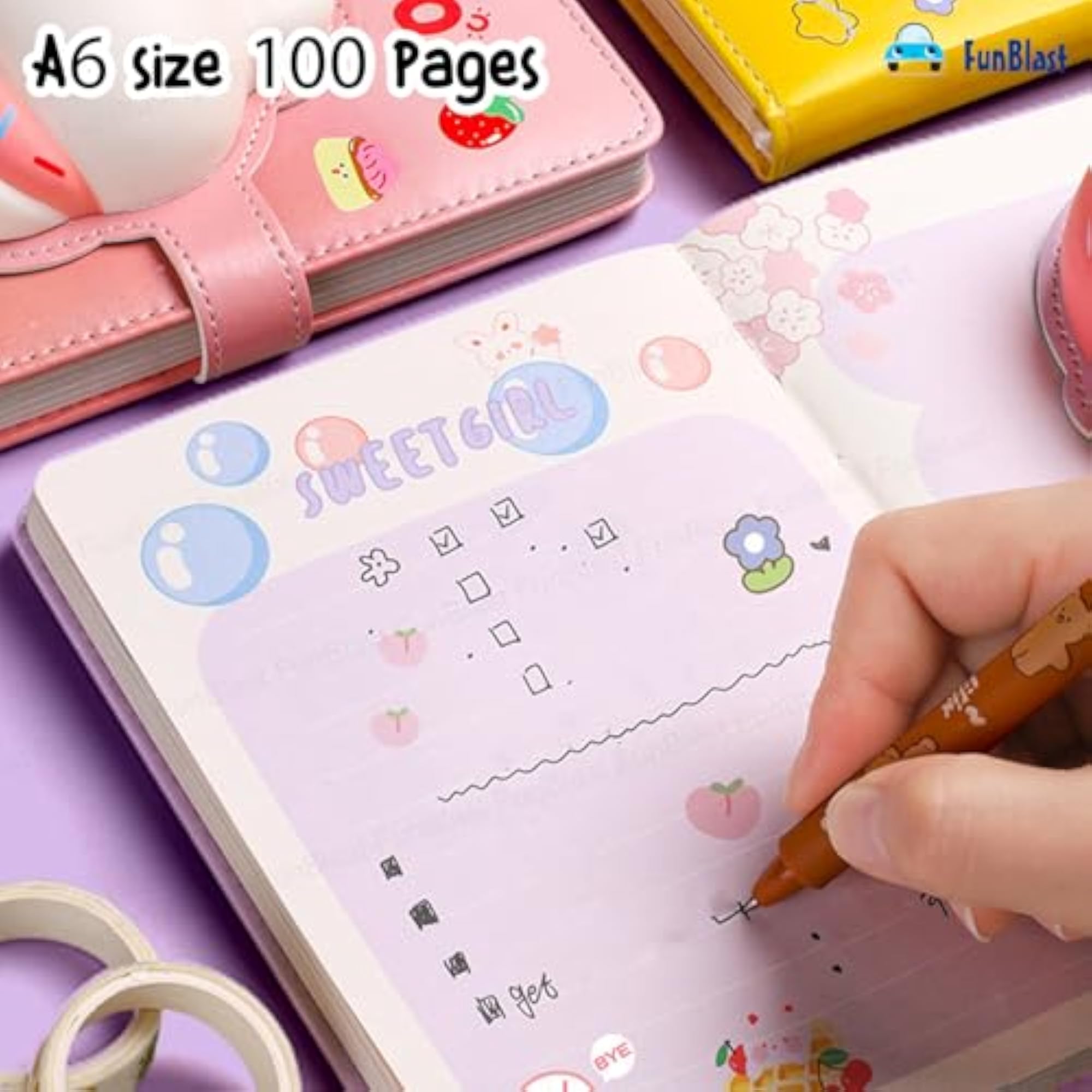 Rabbit Theme 3D Squishy De-stress Notebook, A6 Journal